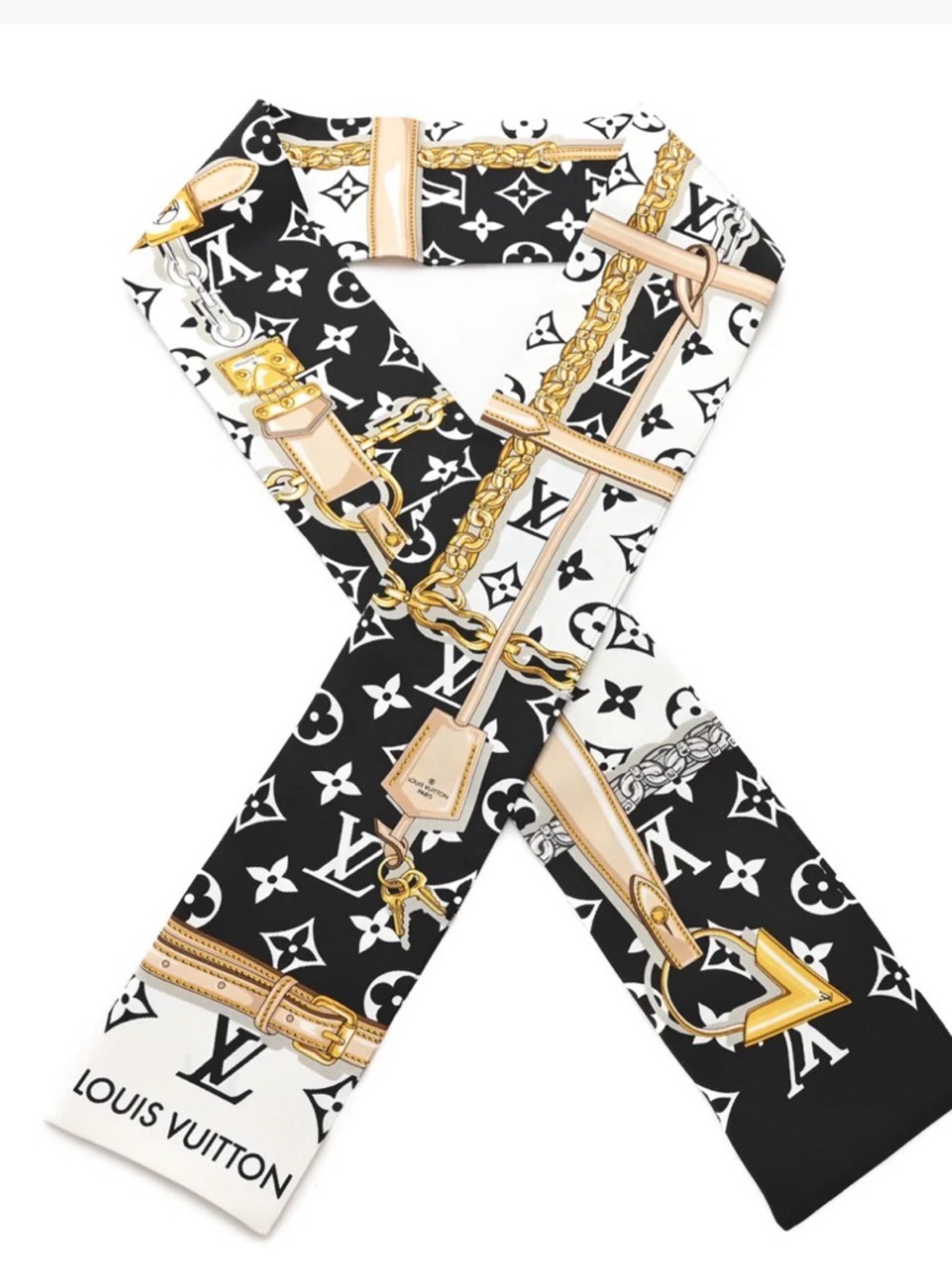 LOUIS VOITTON
Silk Monogram Confidential Bandeau Black
$325